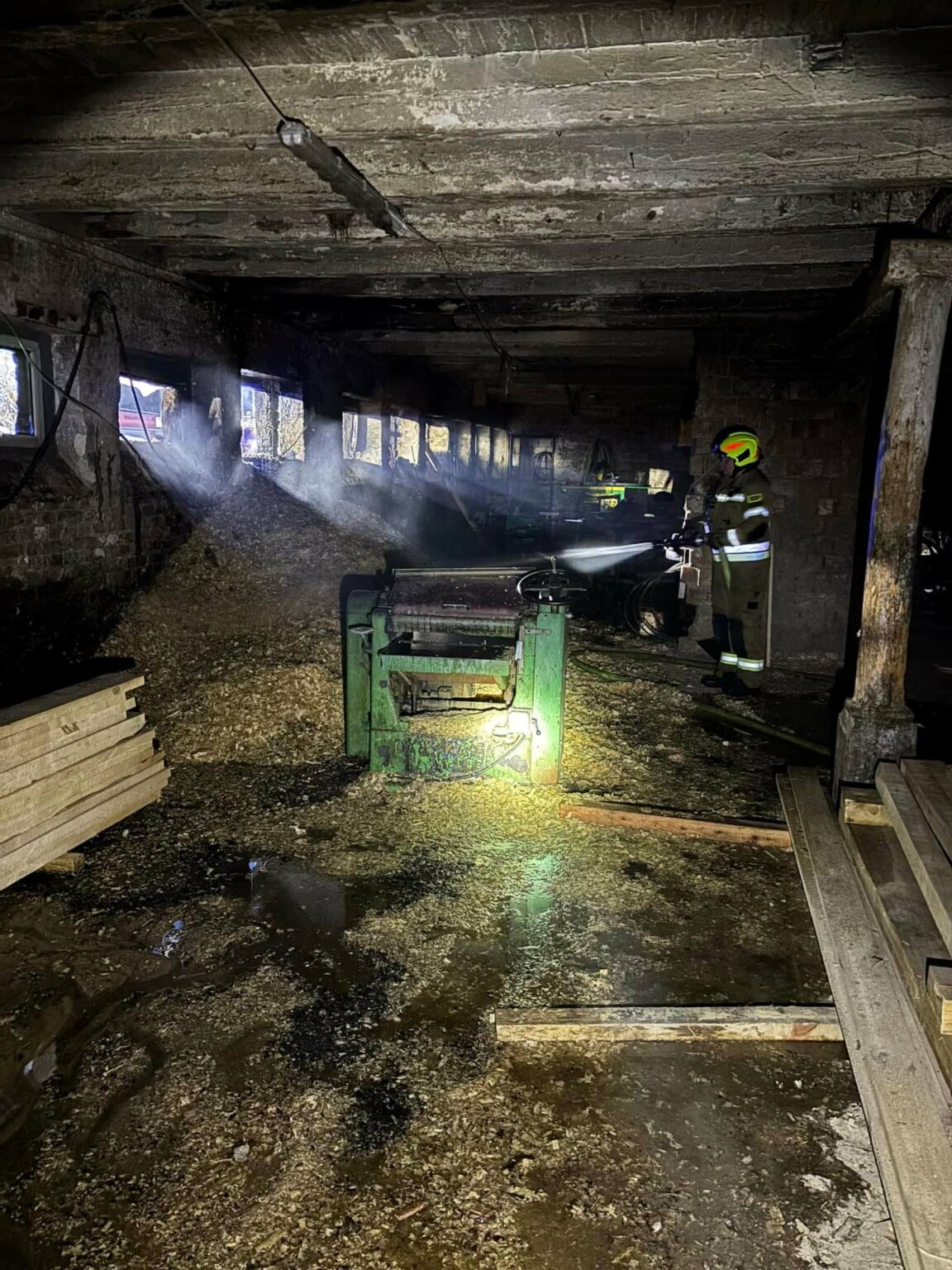 Pożar tartaku Kłodawa - Pożar Gorz&oacute;w Wielkopolski