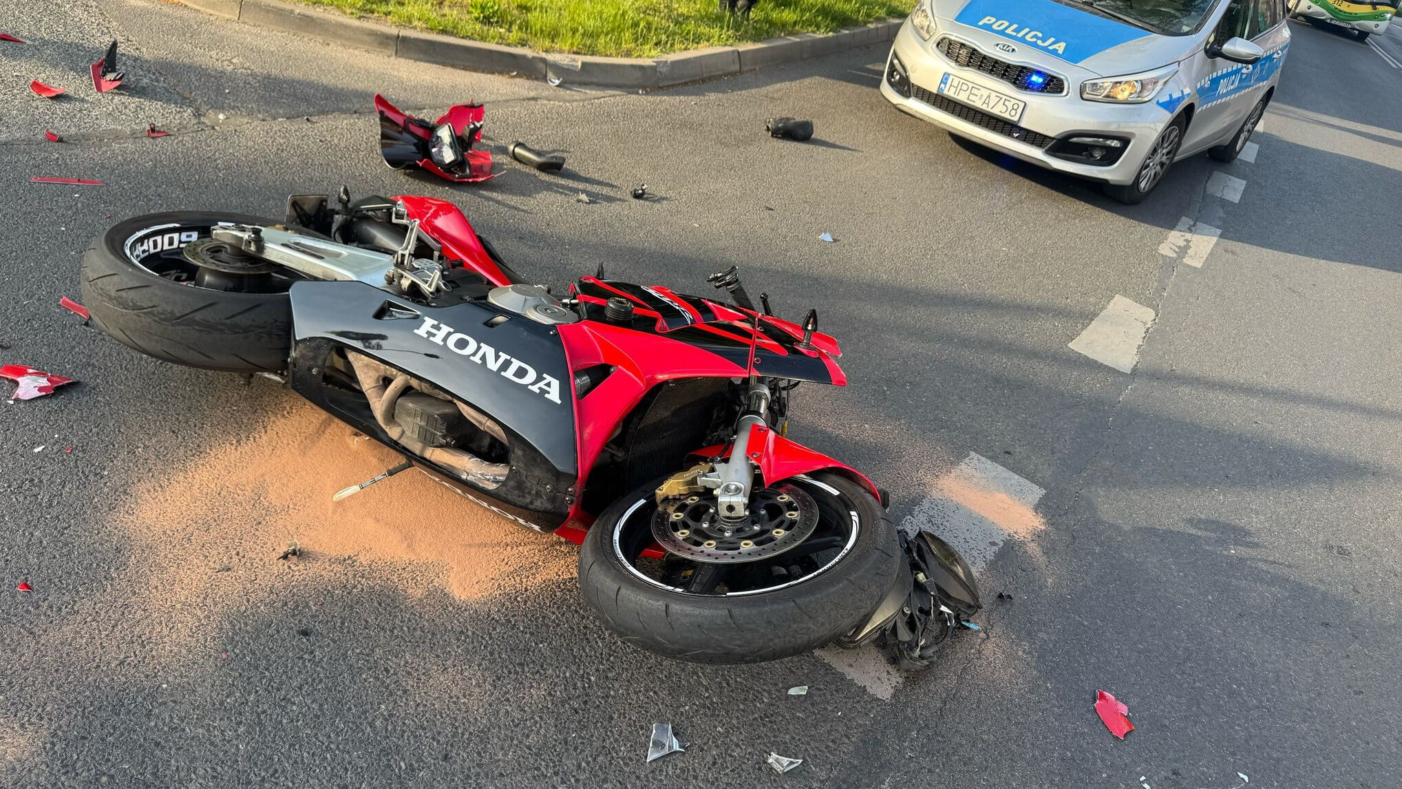 Wypadek Zielona Góra - Wypadek motocyklisty Zielona Góra