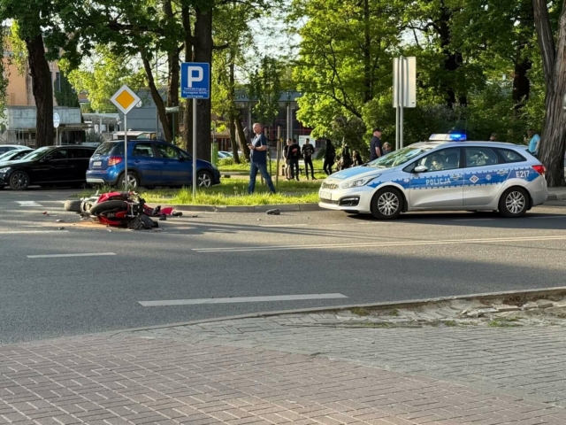 Wypadek Zielona Góra - Wypadek motocyklisty Zielona Góra