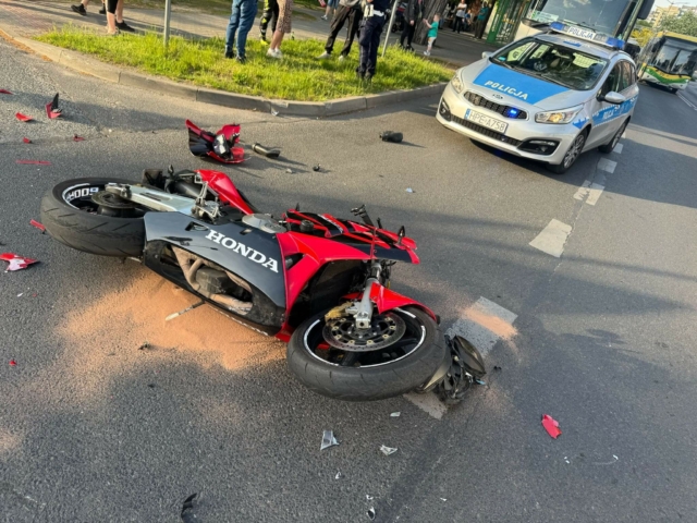 Wypadek Zielona Góra - Wypadek motocyklisty Zielona Góra
