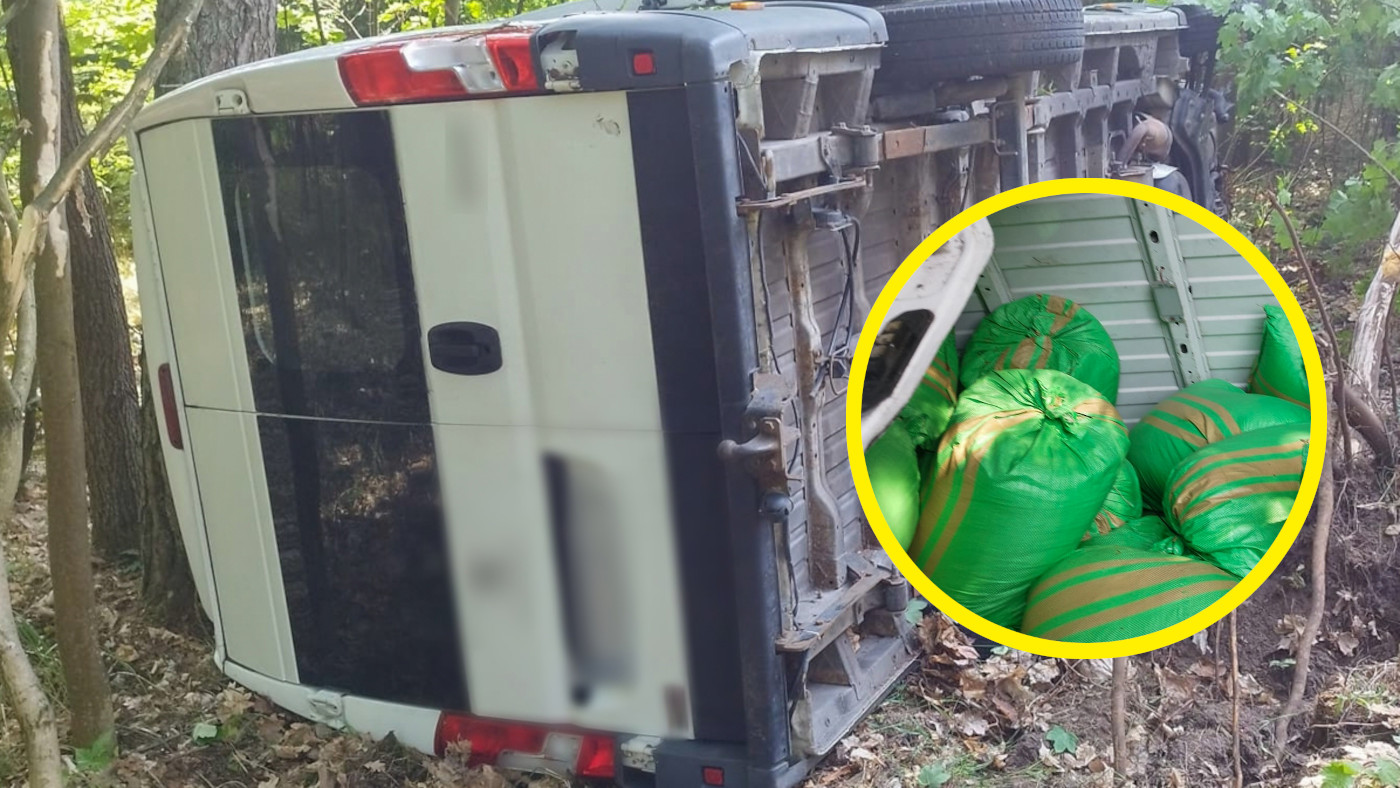 Bus wypadł z drogi - Nielegalny tytoń Świebodzin
