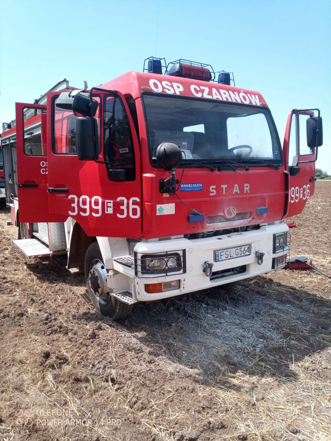 Pożar wozu strażackiego OSP Czarn&oacute;w