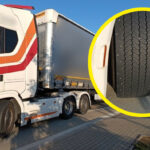 Ciężarówka z kolcami w oponach trasa S3
