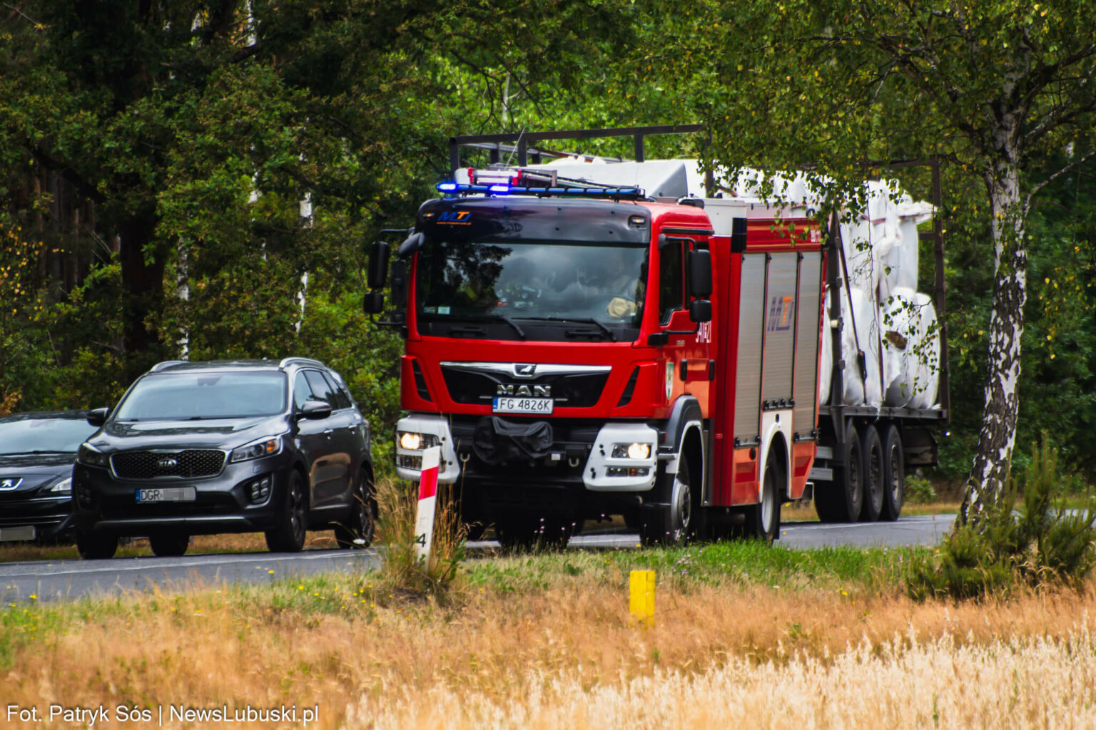Pożar koło Zielonej G&oacute;ry - Pożar pompy do betonu
