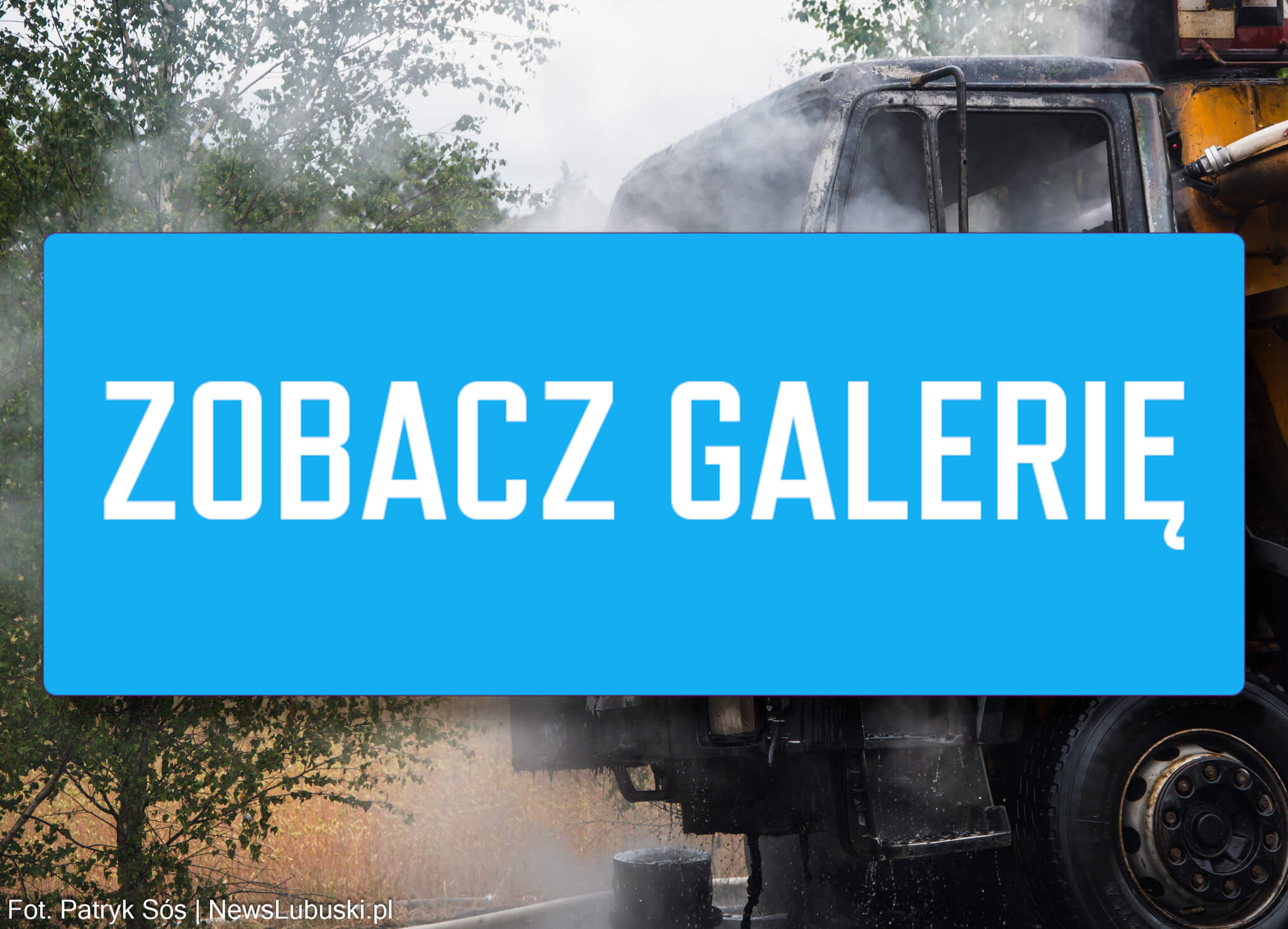 Pożar koło Zielonej Góry - Pożar pompy do betonu