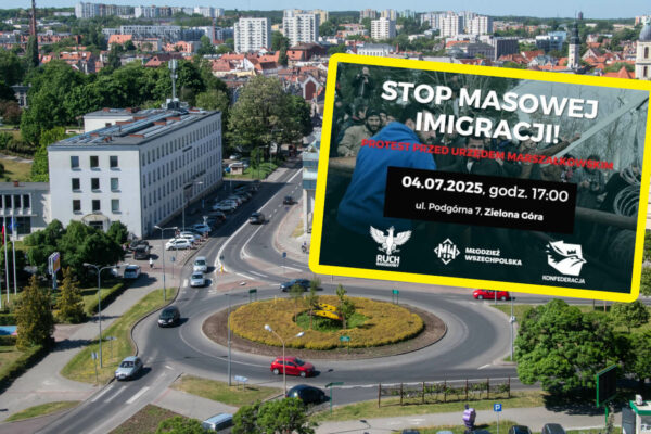 Protest w Zielonej Górze przeciwko nielegalnym imigrantom. „Sprawa bezpieczeństwa” Protest Zielona Góra - Nielegalni imigranci