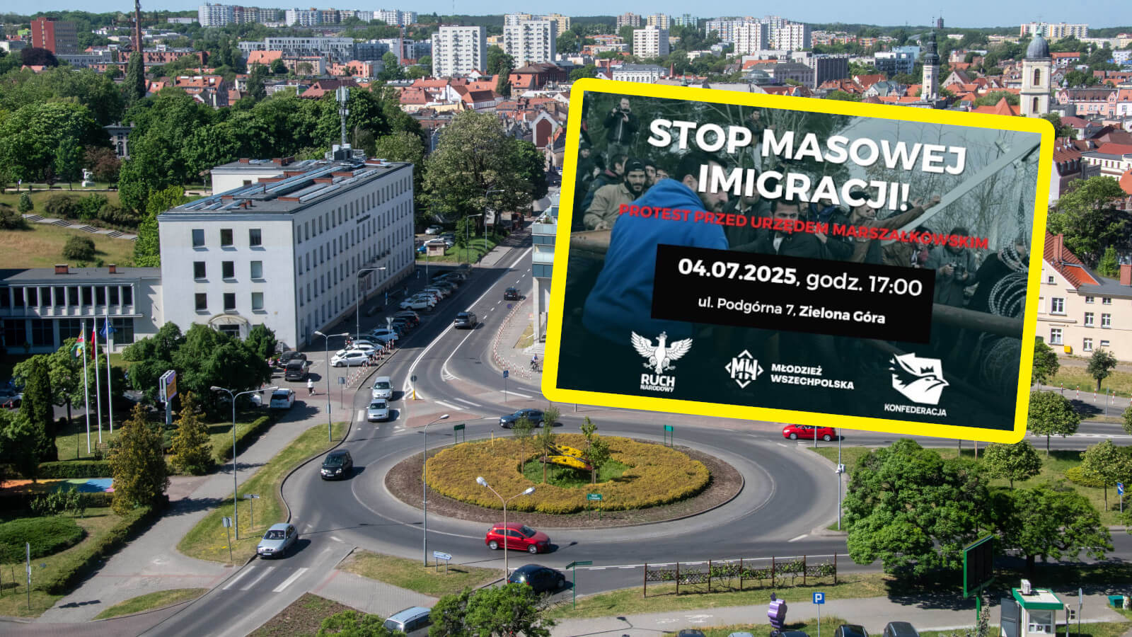 Protest Zielona Góra - Nielegalni imigranci
