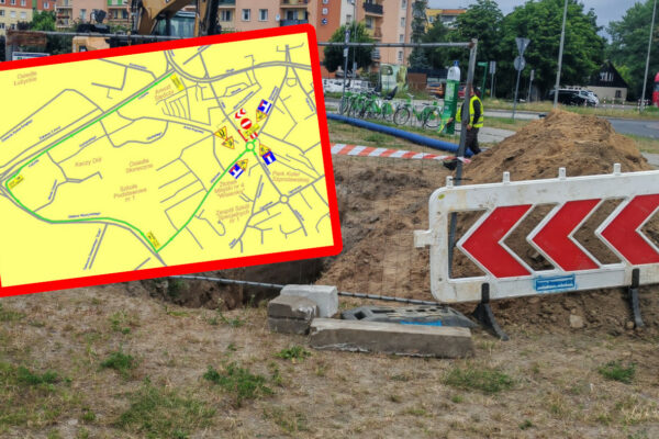 Utrudnienia Zielona Góra 1 Maja - Wodociągi Zielona Góra