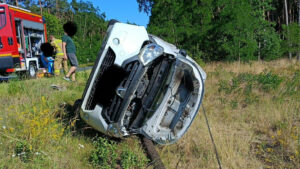 Wypadek na DK32 - Wybuch butli gazowej