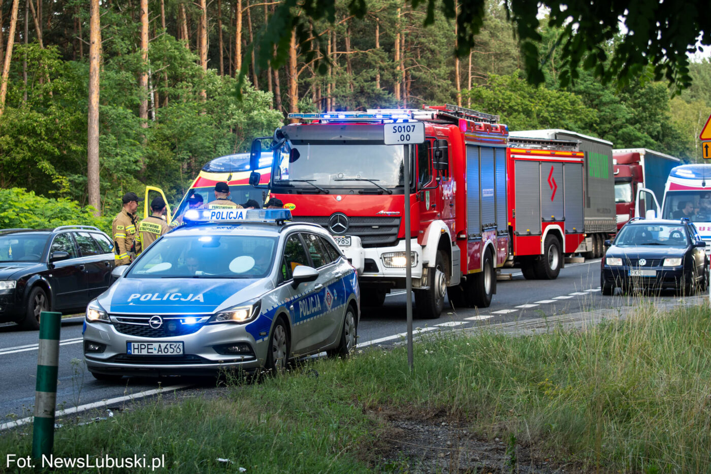 Wypadek na DK32 - Wypadek Zielona Góra