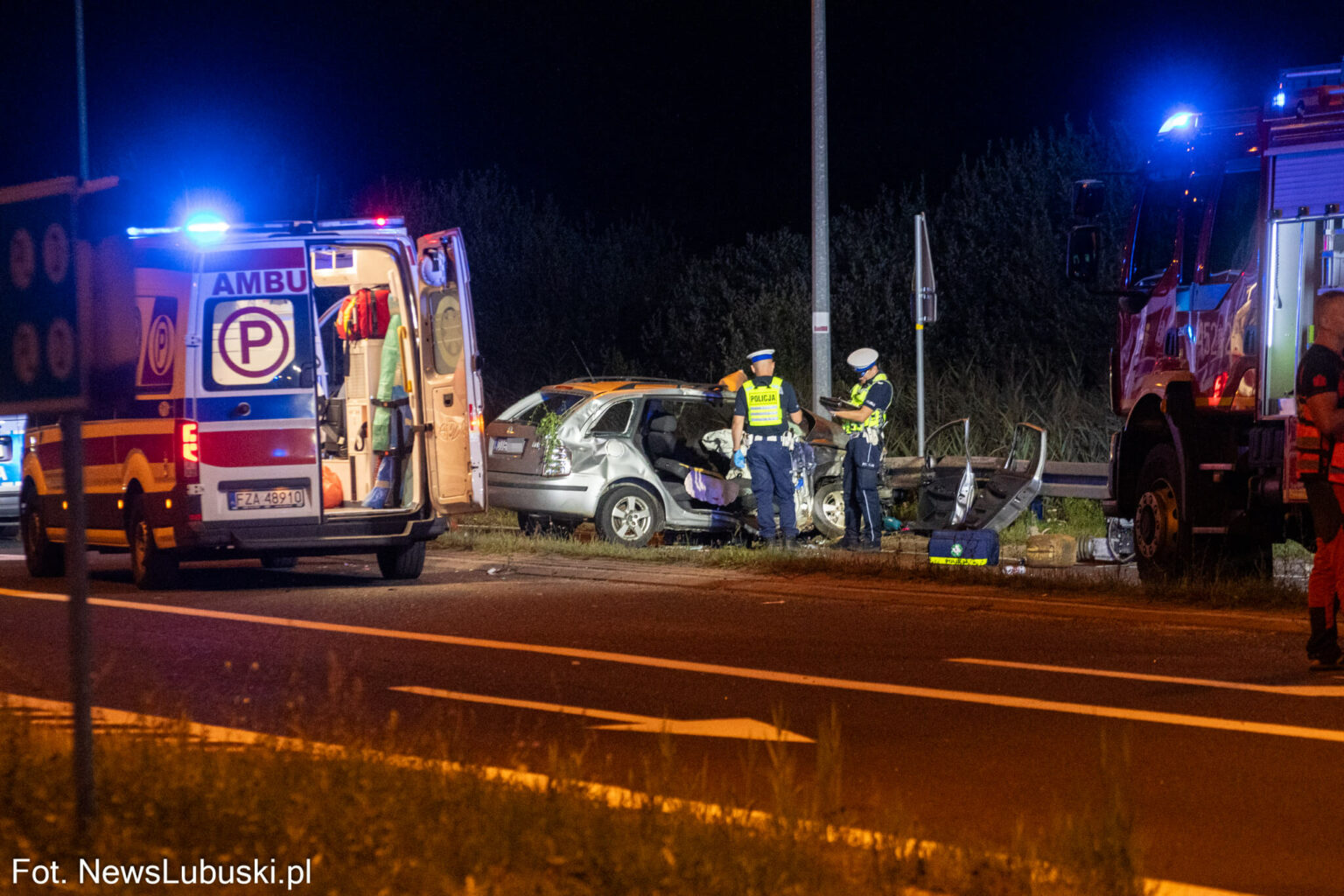 WypadekLubskoObwodnica29.07.25_7 Wypadek Lubsko - Wypadek DW289