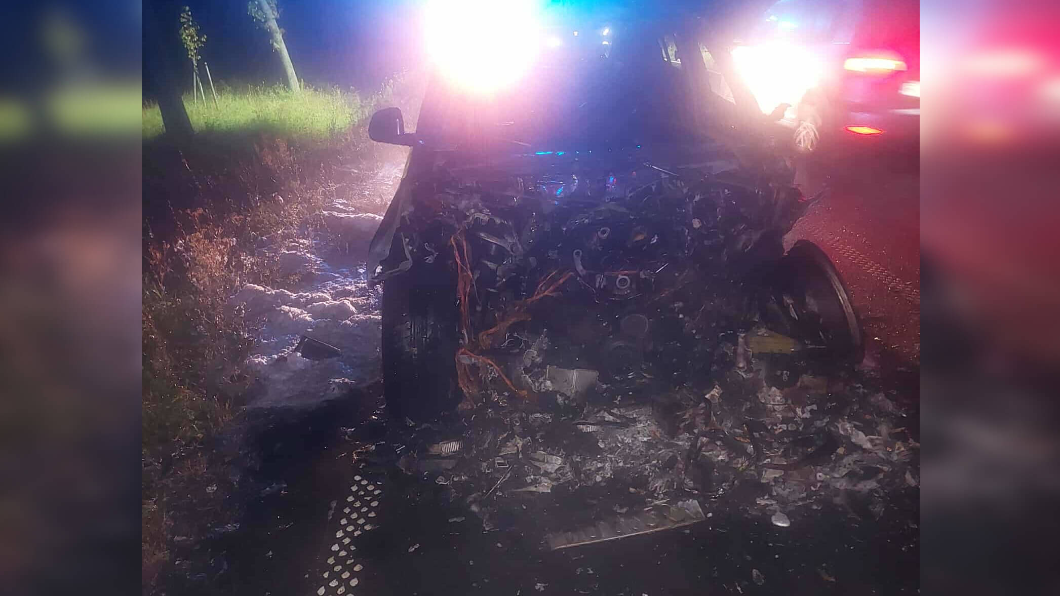 Pożar BMW - Pożar Sulechów
