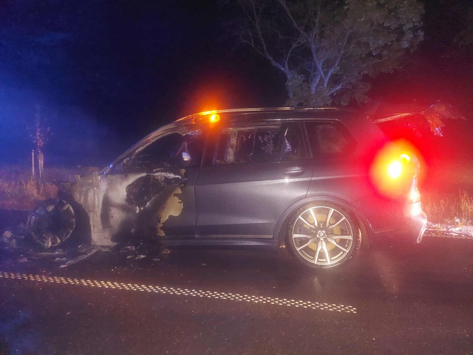 Pożar BMW - Pożar Sulech&oacute;w