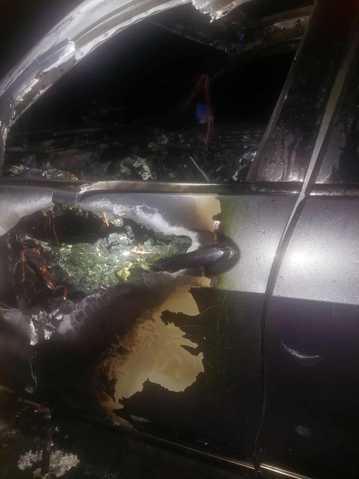 Pożar BMW - Pożar Sulech&oacute;w