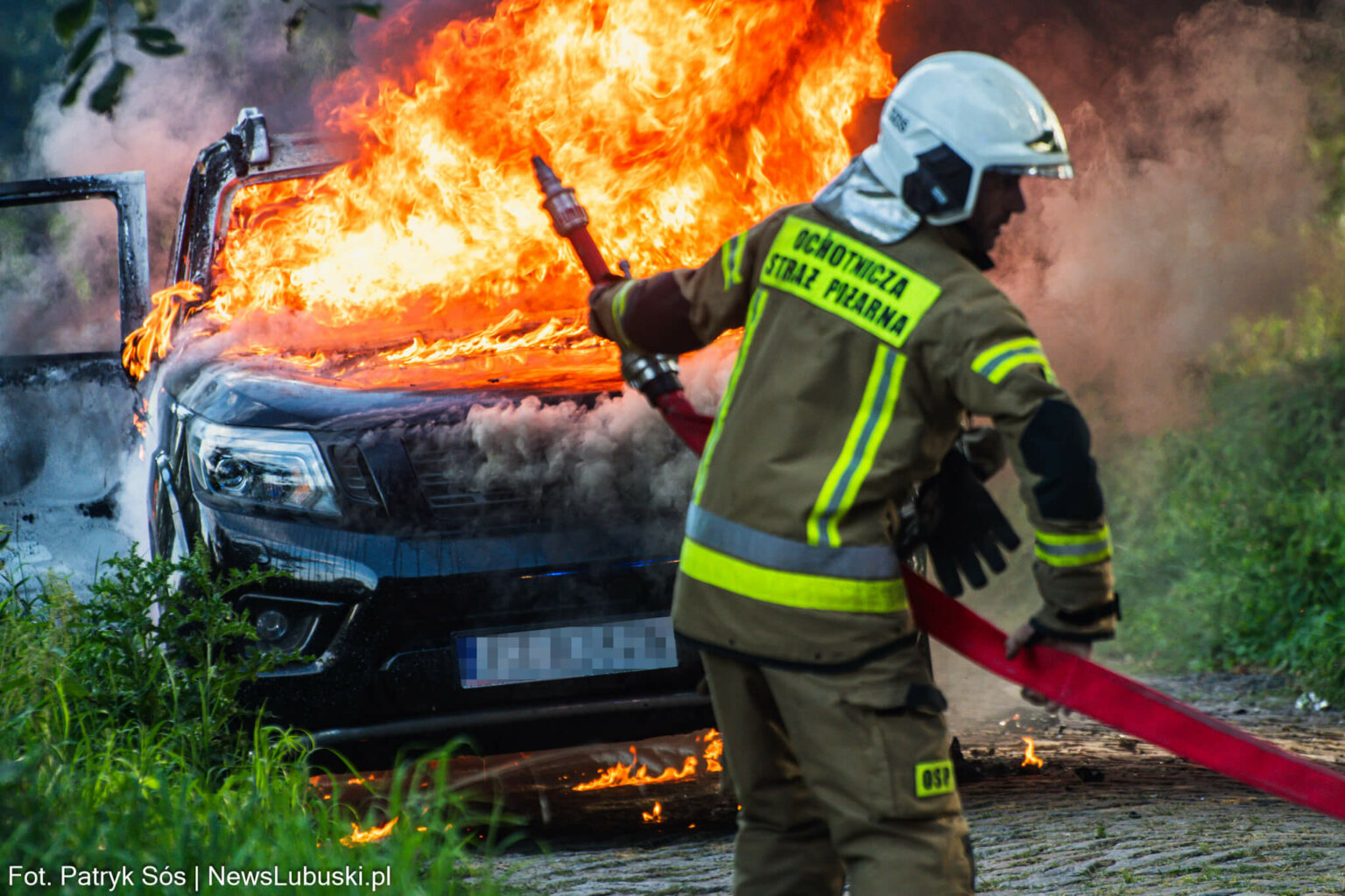 Pożar Świdnica - Pożar koło Zielonej G&oacute;ry
