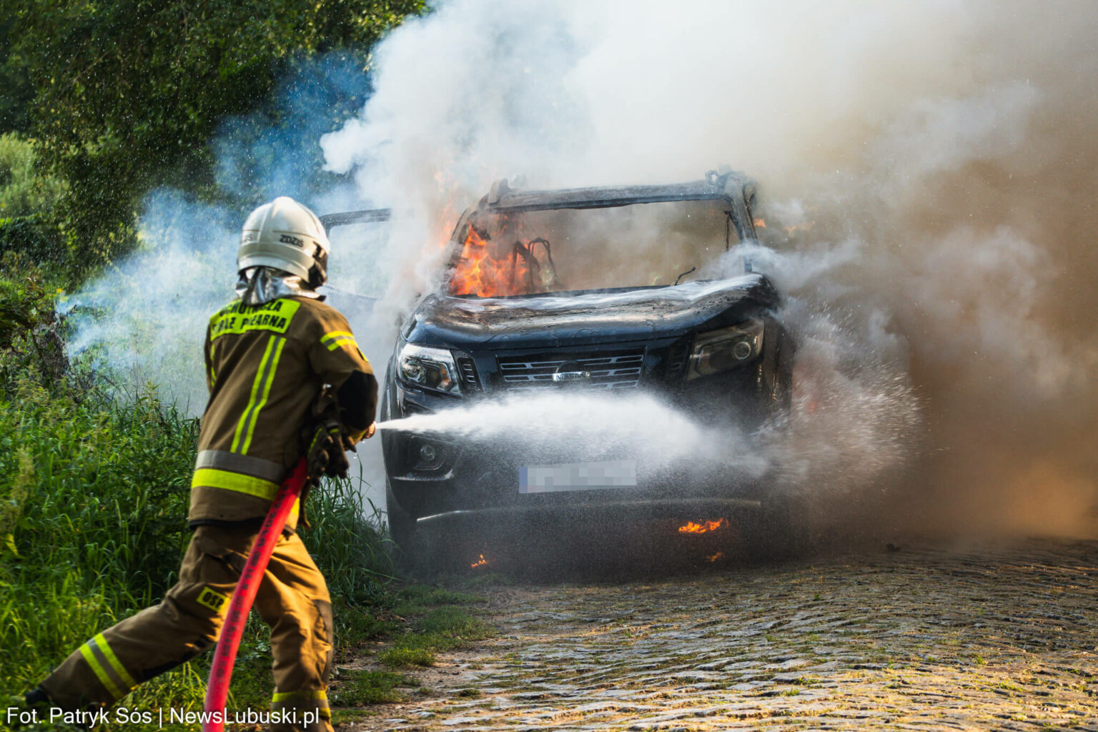 Pożar Świdnica - Pożar koło Zielonej G&oacute;ry