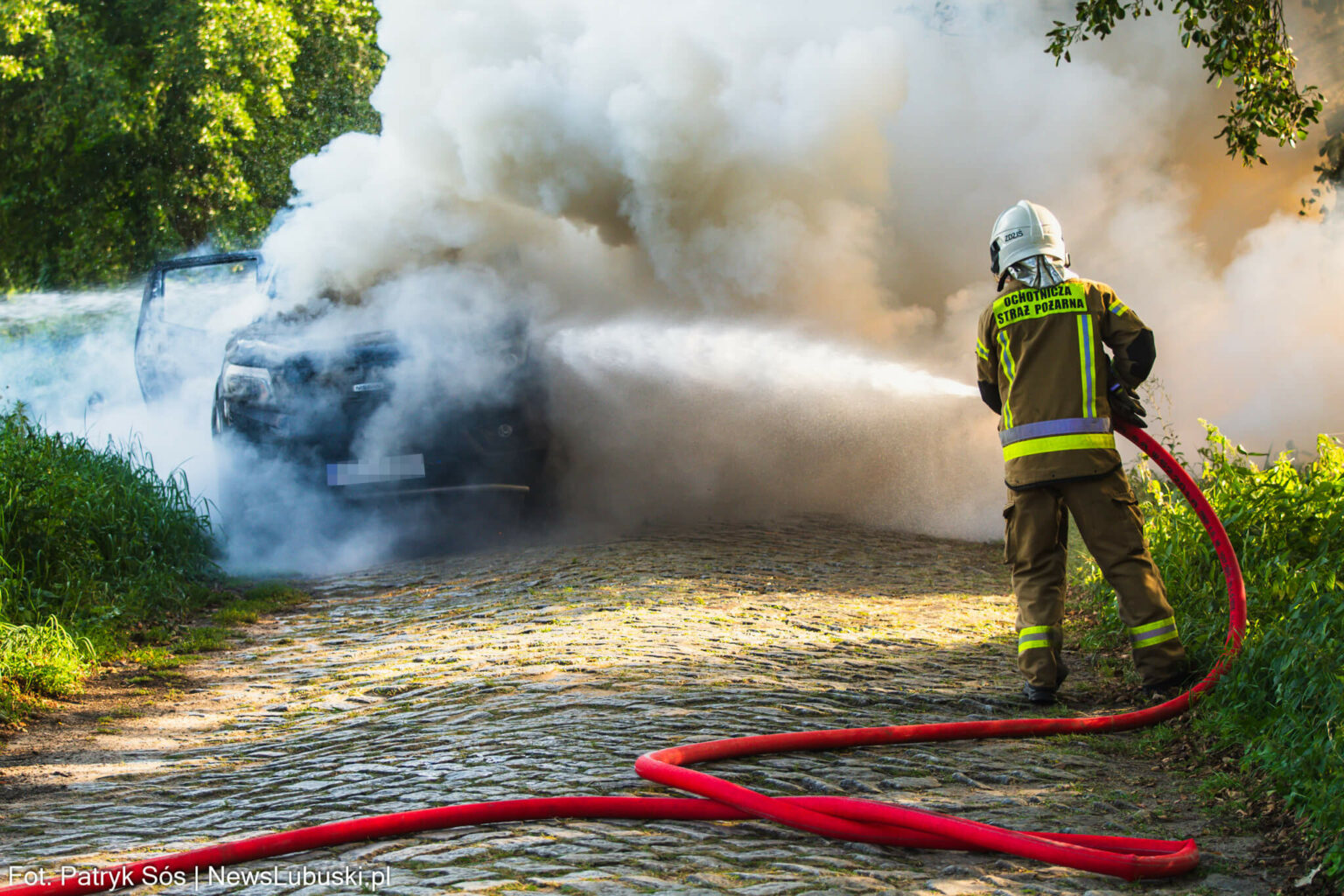 Pożar Świdnica - Pożar koło Zielonej G&oacute;ry