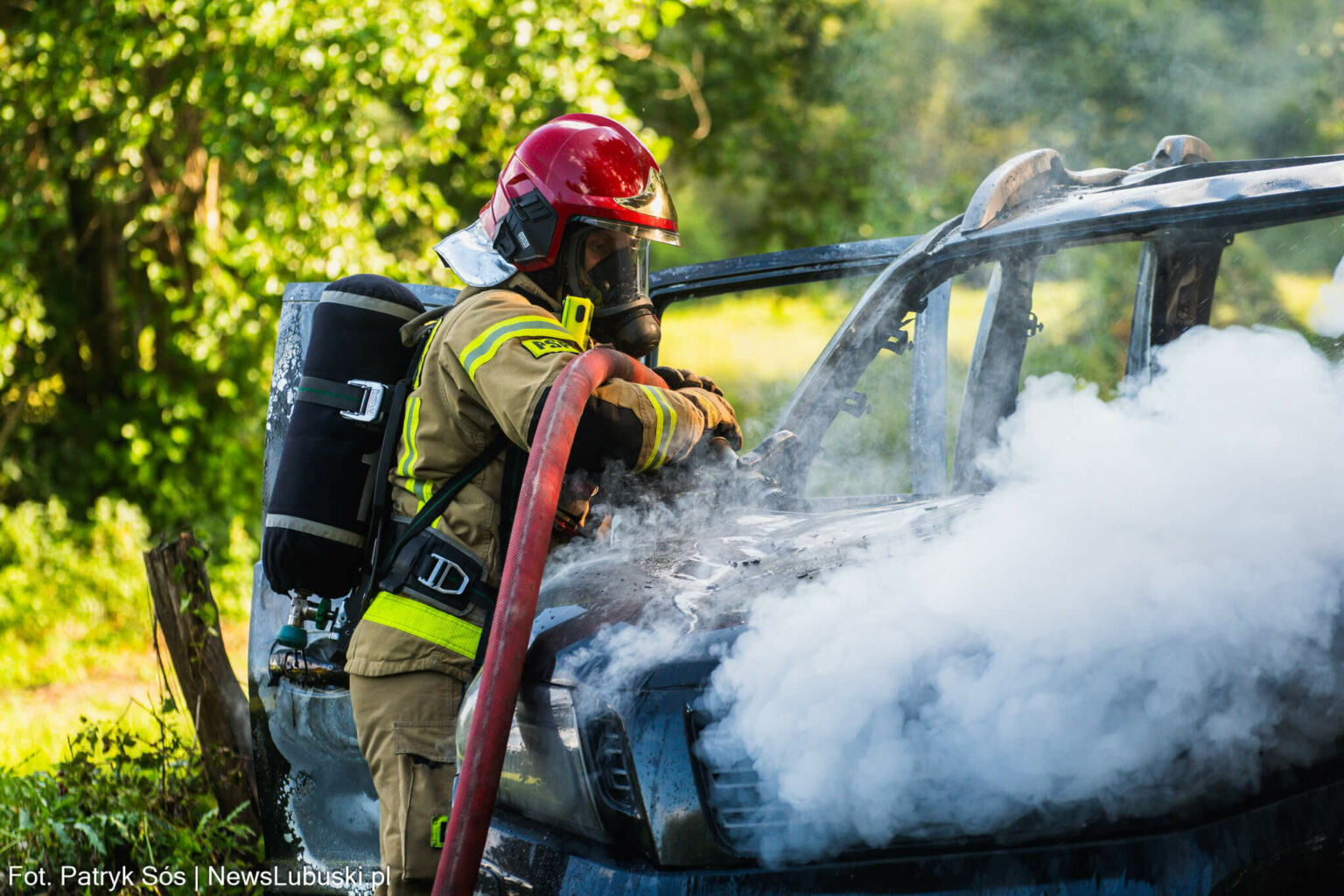 Pożar Świdnica - Pożar koło Zielonej G&oacute;ry