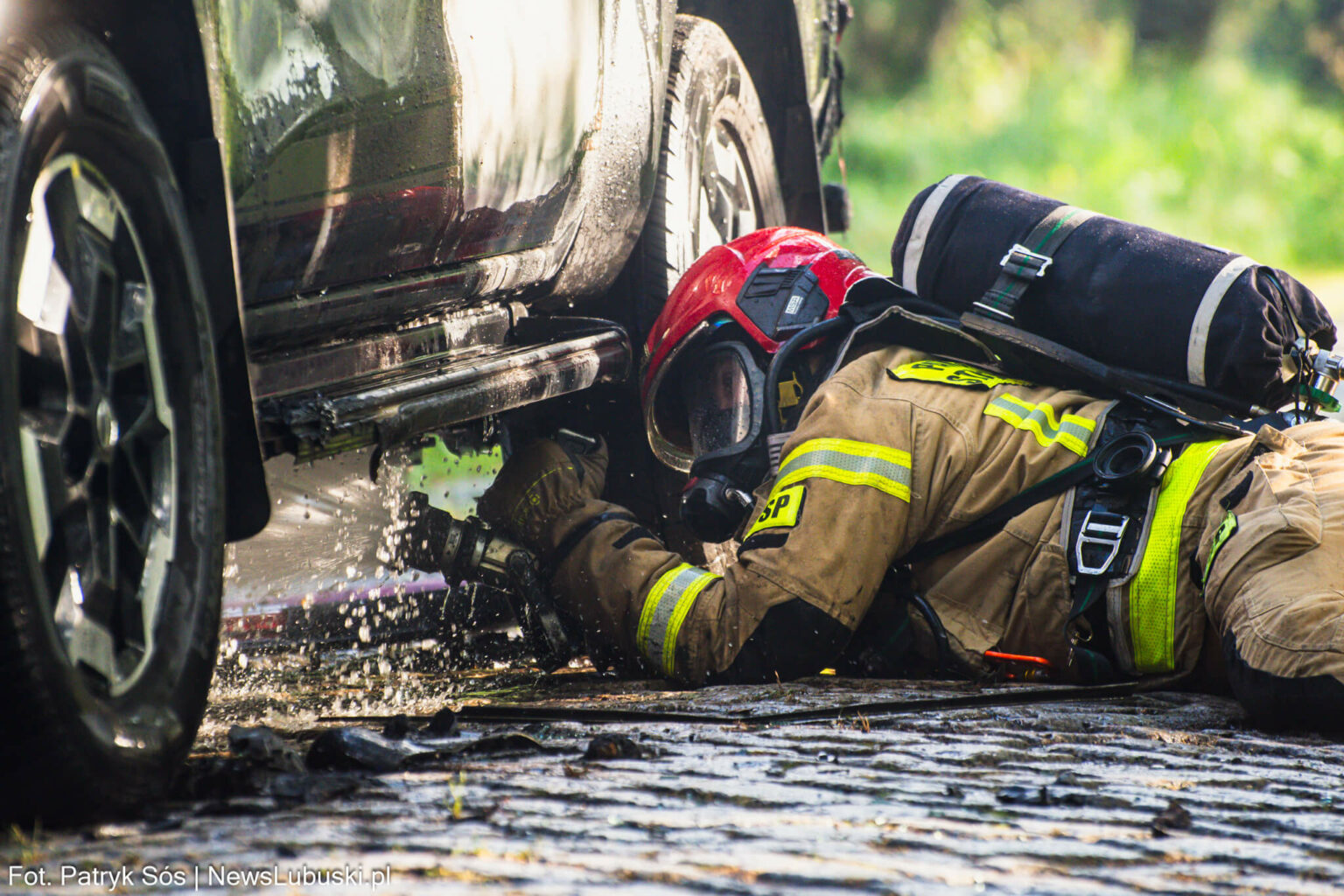 Pożar Świdnica - Pożar koło Zielonej G&oacute;ry