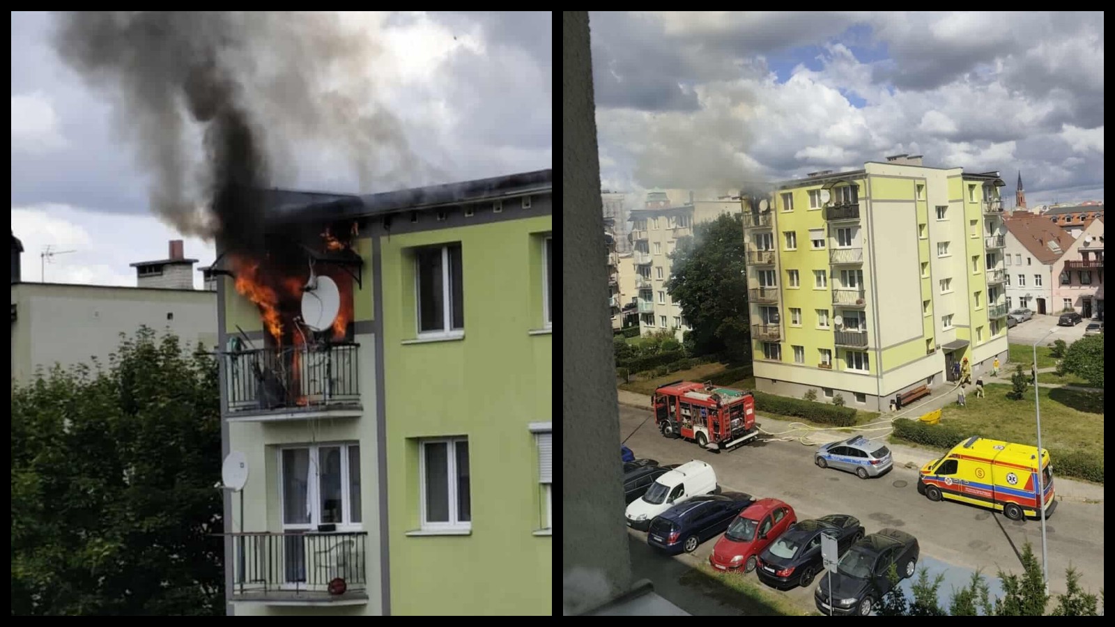 Pożar Żagań - Straż pożarna Żagań