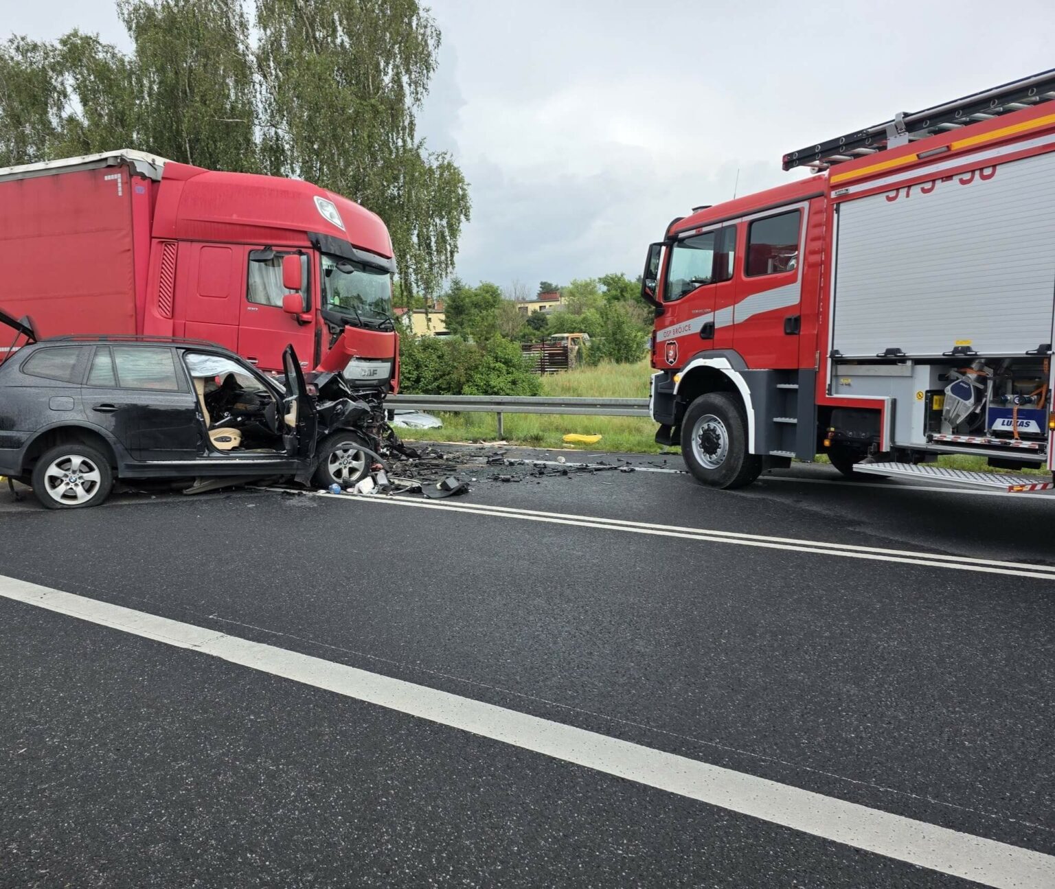 Wypadek na DK92 - Wypadek Br&oacute;jce