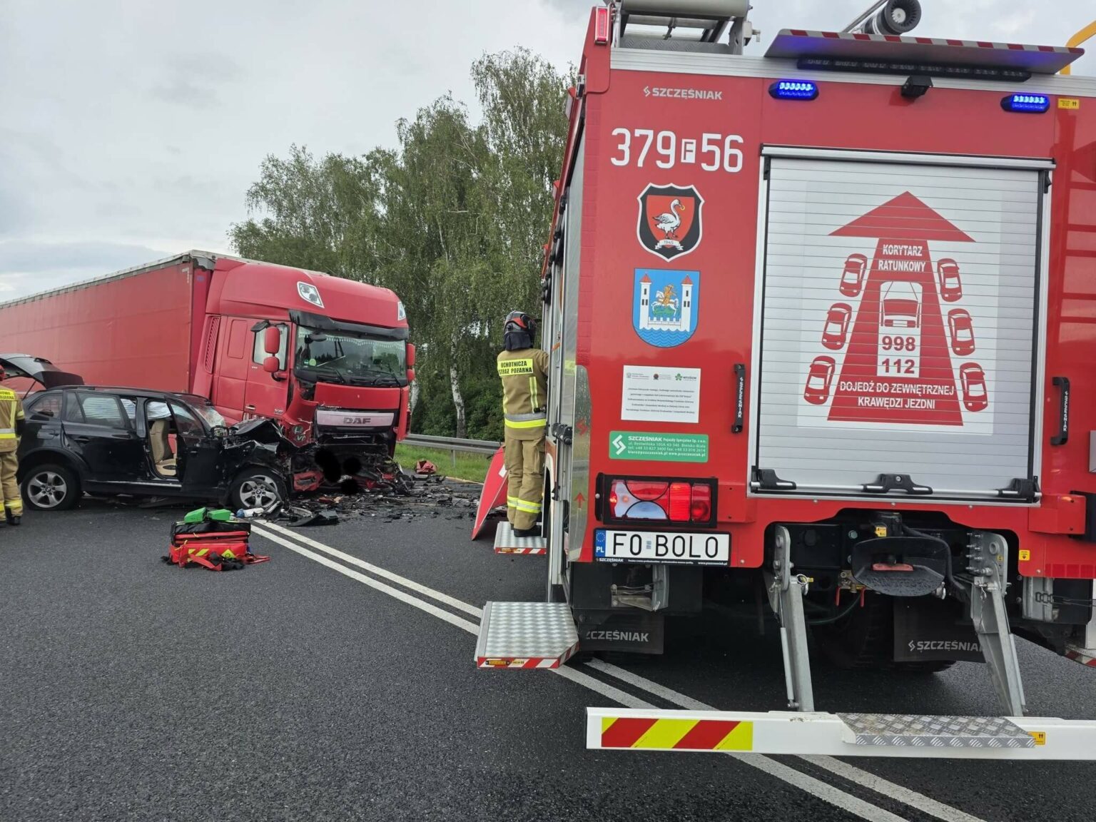 Wypadek na DK92 - Wypadek Br&oacute;jce