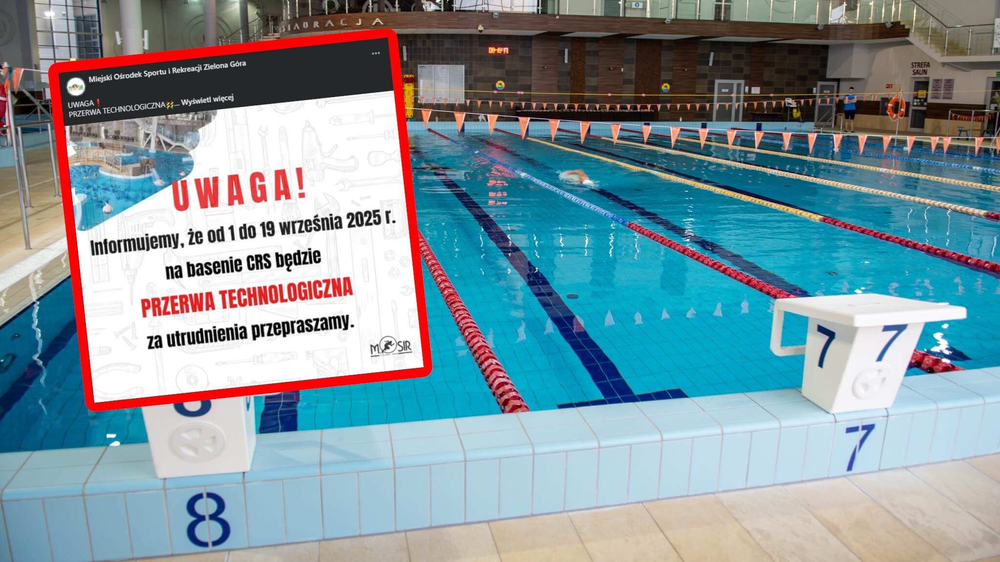 Basen CRS Zielona Góra – Zamknięcie basenu