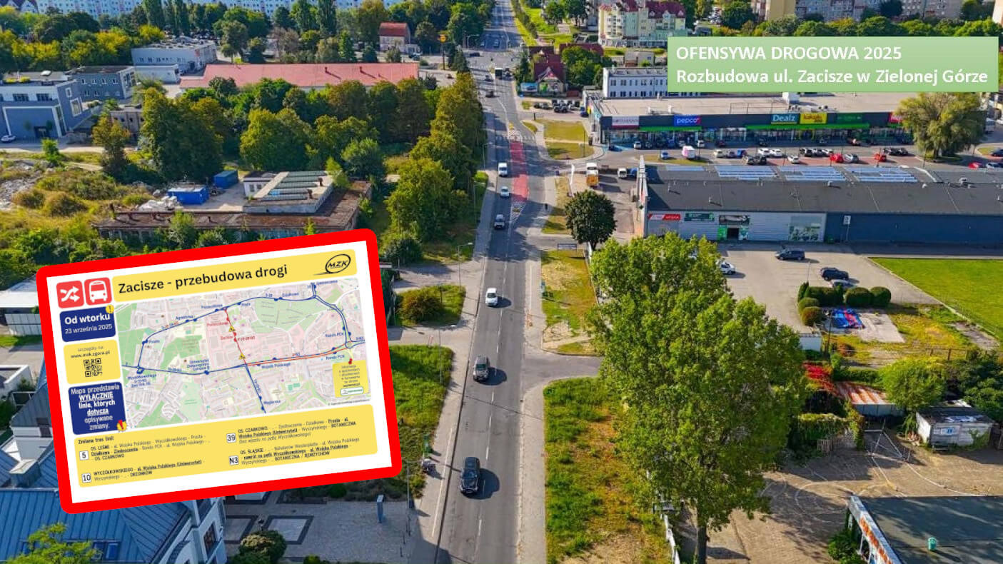 Remont Zacisze Zielona Góra - Utrudnienia drogowe Zielona Góra
