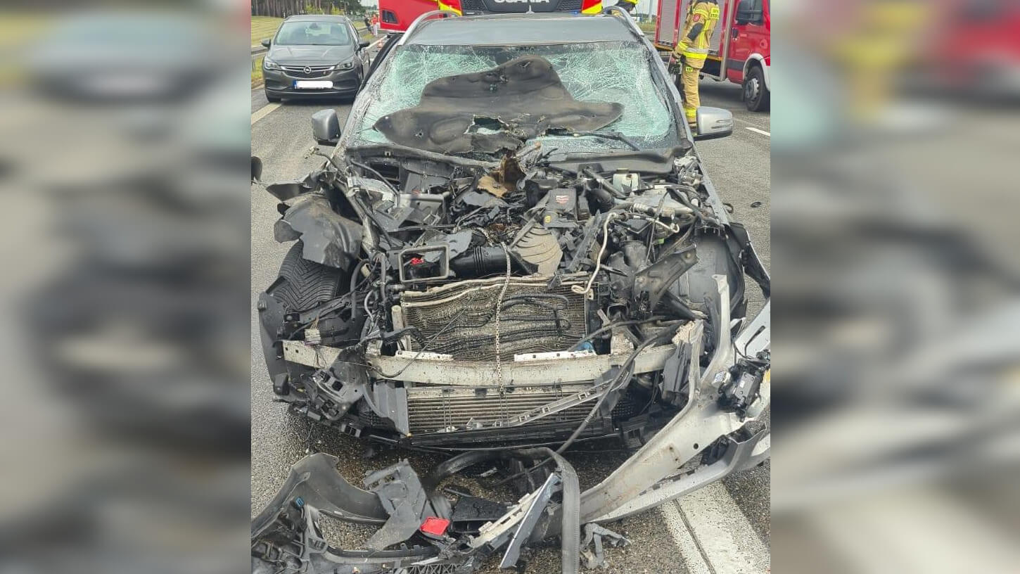 Wypadek na A2 Rogoziniec – A2 zablokowana