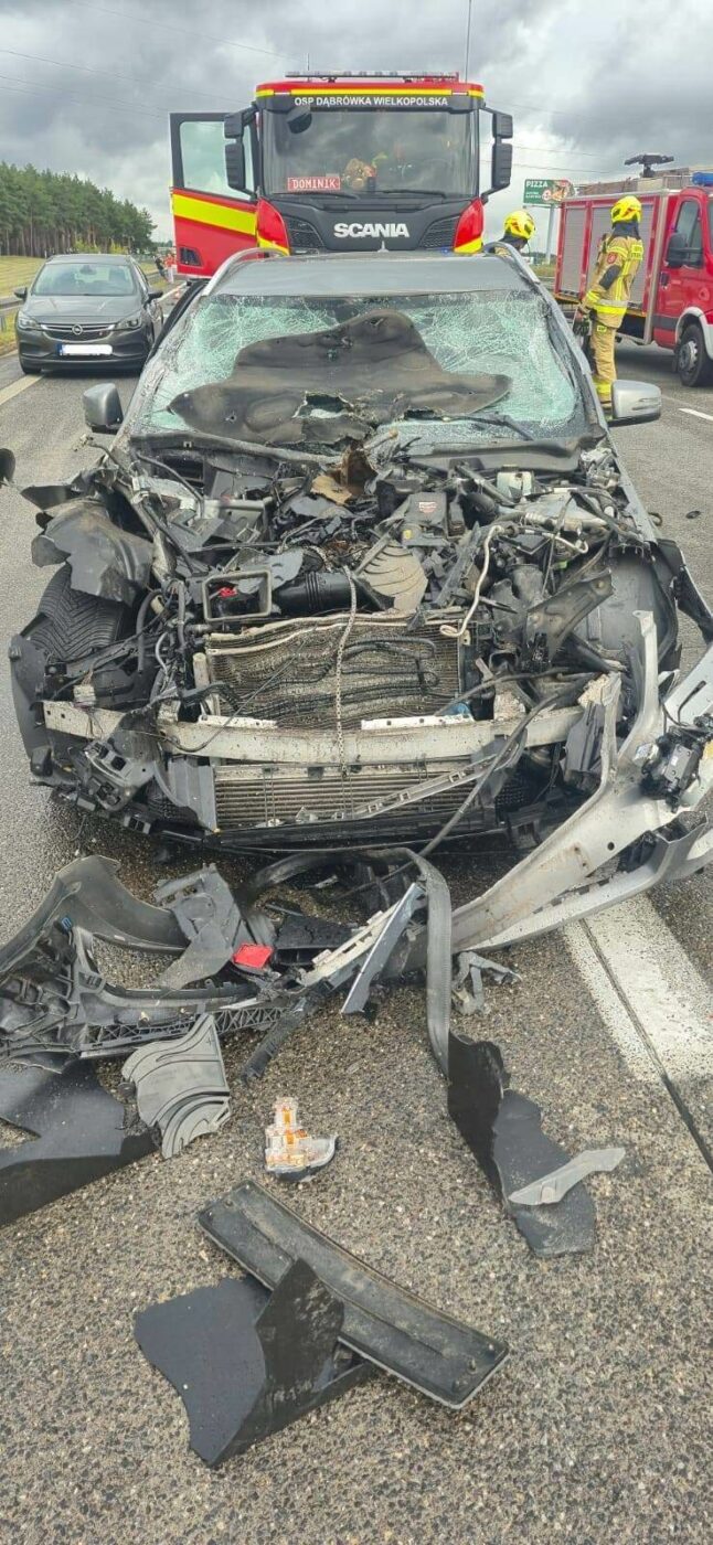 Wypadek na A2 Rogoziniec – A2 zablokowana