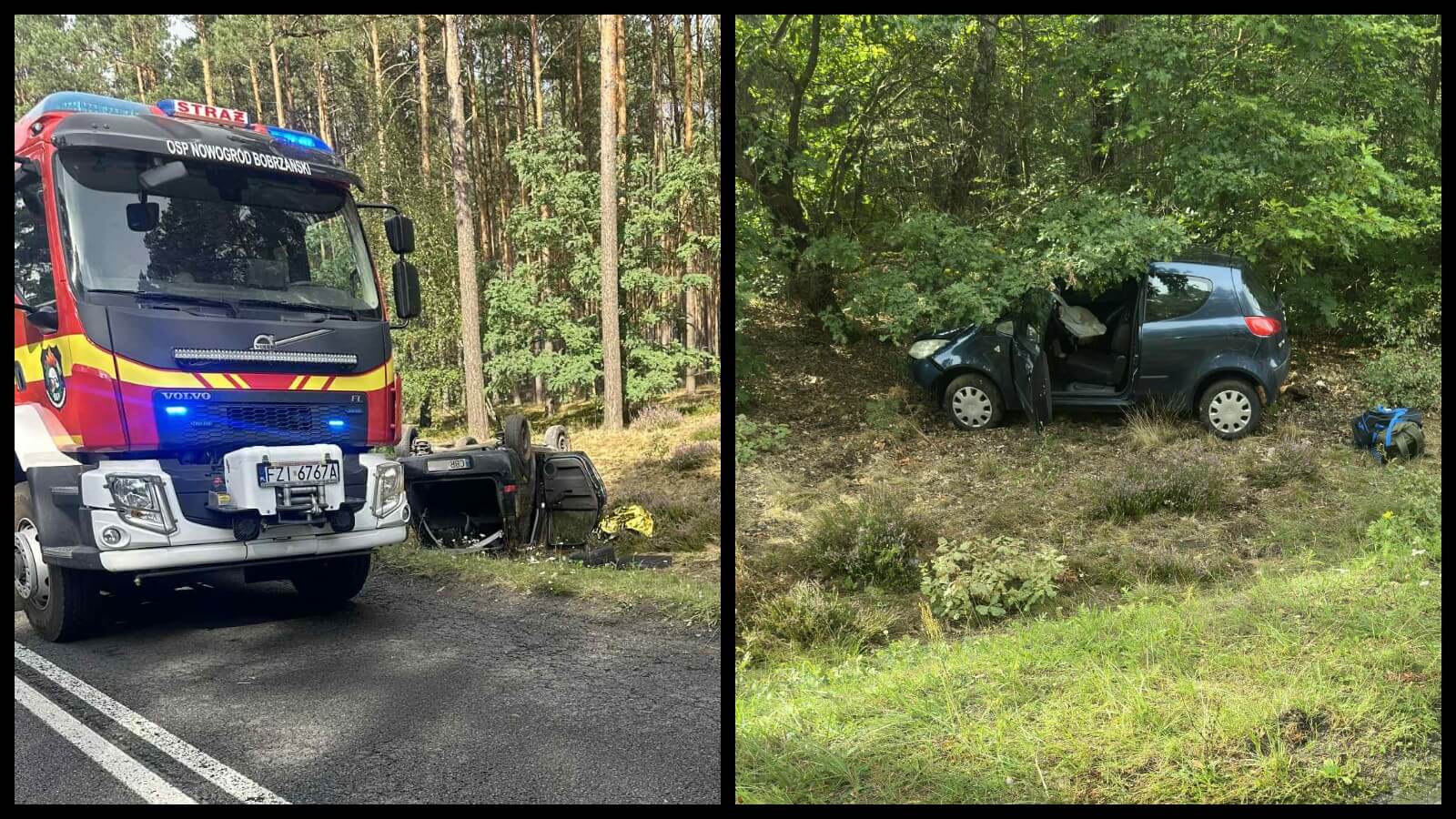 Wypadek Nowogród Bobrzański - Wypadek na DW295