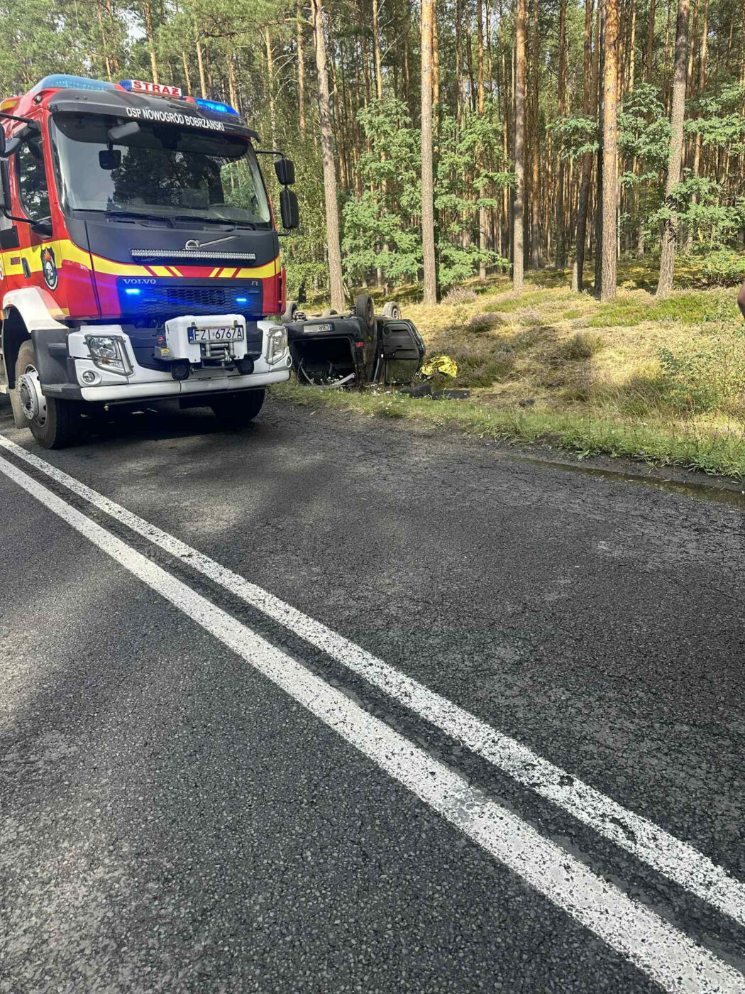 Wypadek Nowogród Bobrzański - Wypadek na DW295