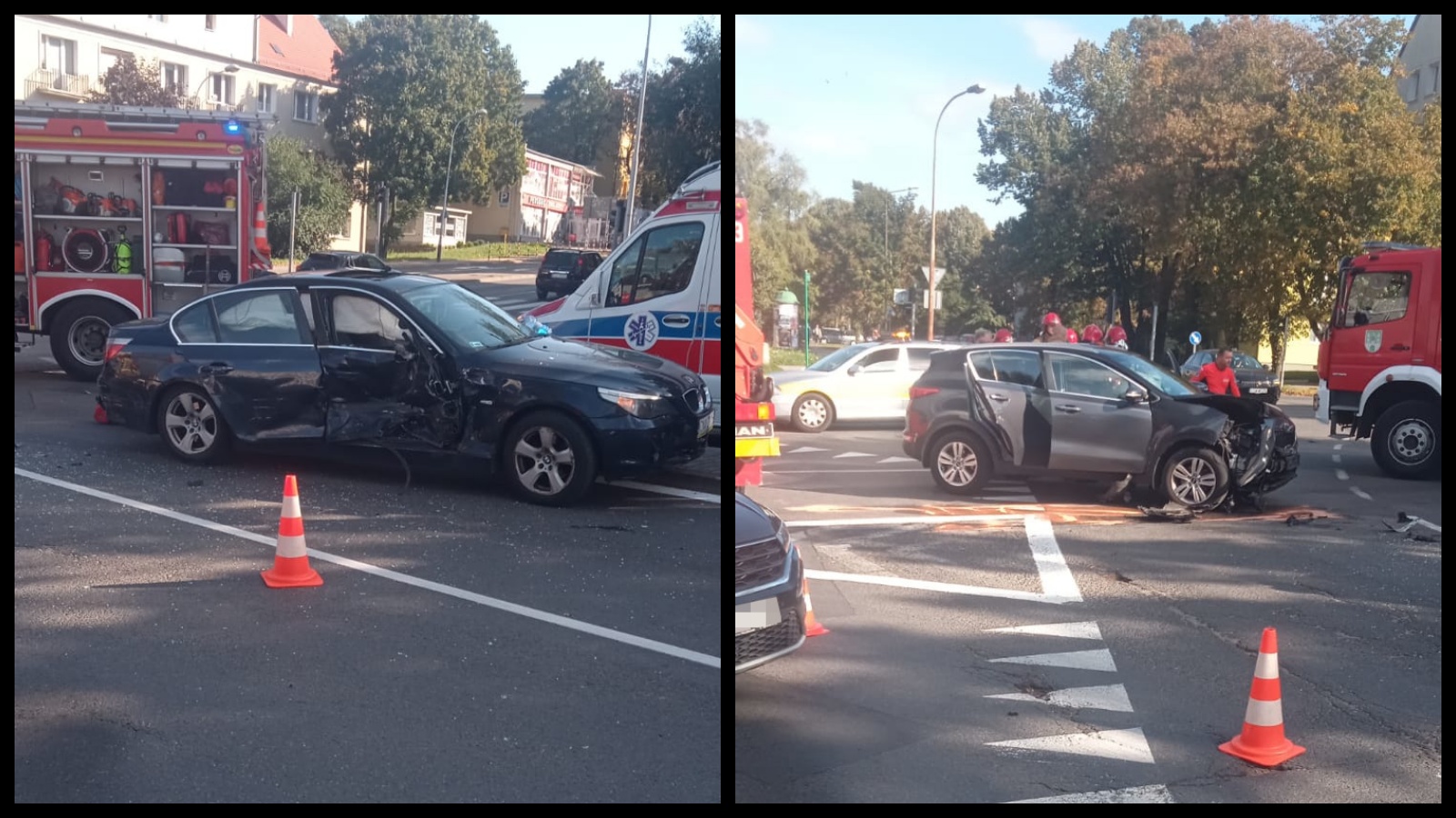 Wypadek Zielona Góra Wyspiańskiego Staszica - Kolizja Zielona Góra