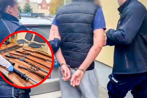 Rzucili się z nożem na policjantów. W mieszkaniu mieli broń i narkotyki Atak na policjantów Drezdenko - broń i narkotyki