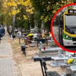Autobusy na cmentarzu Zielona Góra - linia 104 MZK Zielona Góra