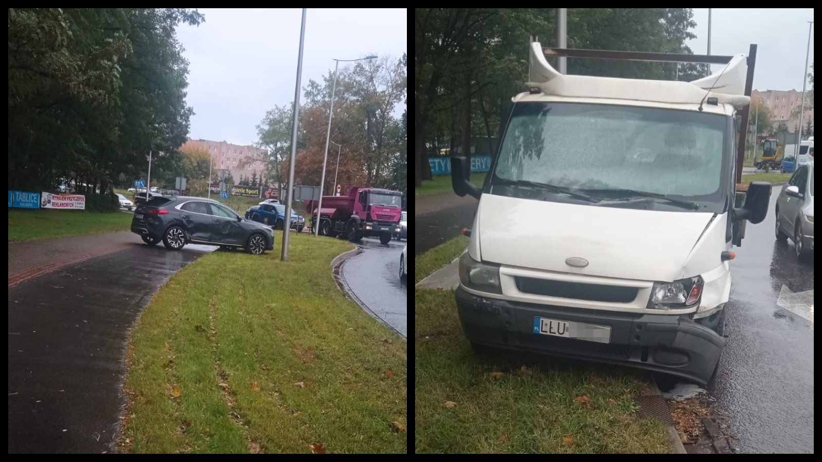 Kolizja Zielona Góra - Wypadek Zielona Góra rondo Batorego