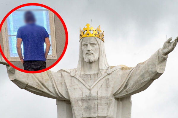 Obcokrajowiec chciał zobaczyć pomnik Chrystusa w Świebodzinie. Zatrzymała go policja Obcokrajowiec zatrzymany Świebodzin - pomnik Chrystusa Świebodzin