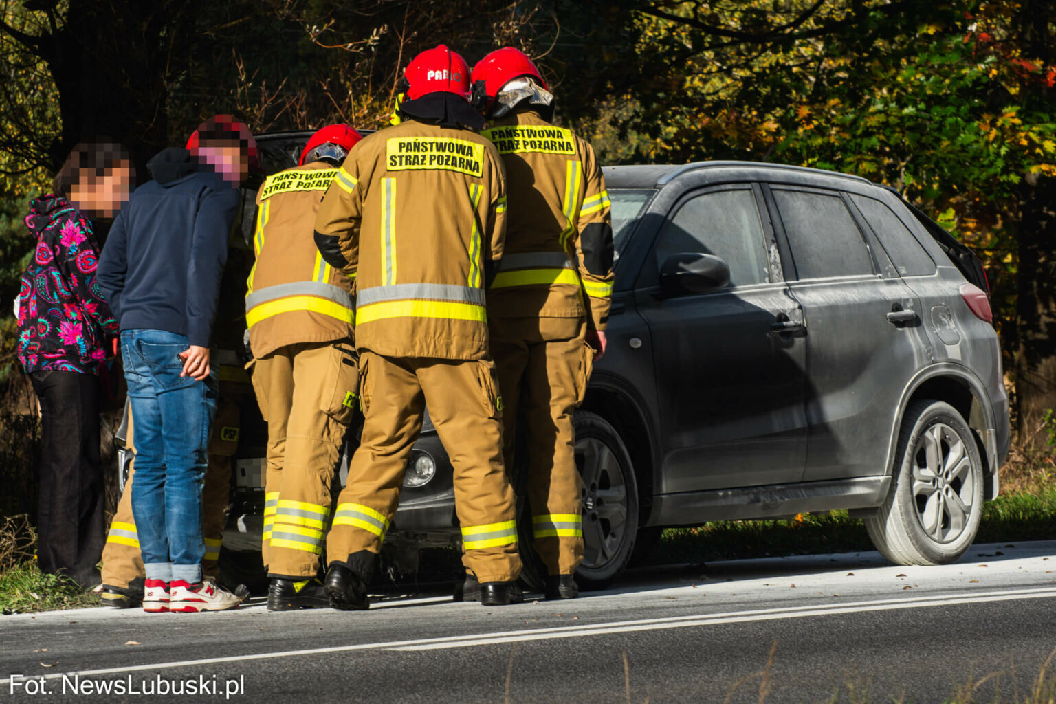 Pożar samochodu na DK27 - Pożar Świdnica Zielona G&oacute;ra