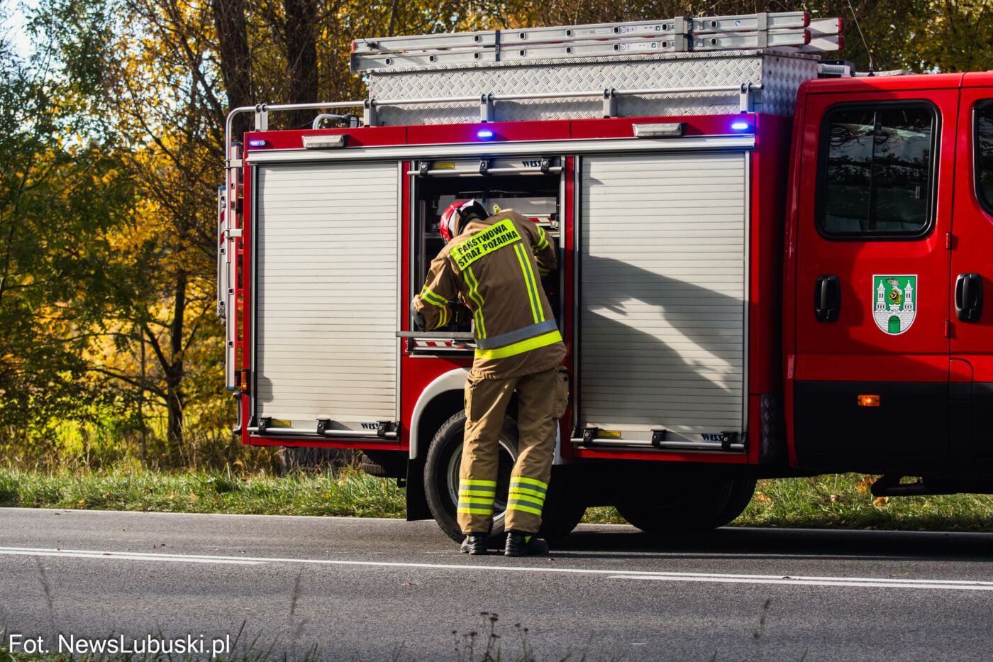 Pożar samochodu na DK27 - Pożar Świdnica Zielona Góra