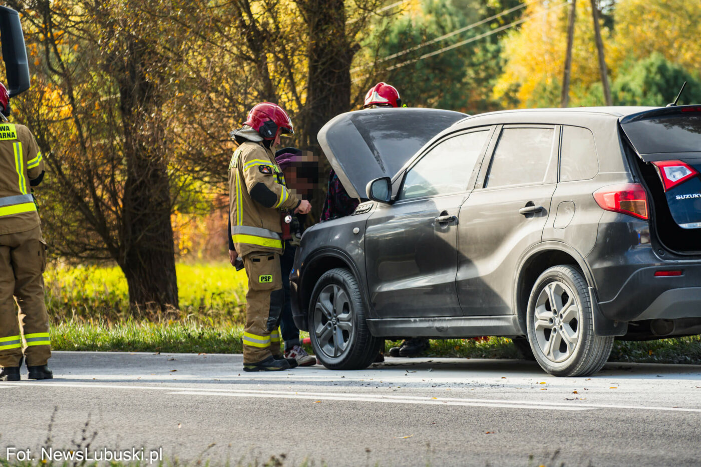 Pożar samochodu na DK27 - Pożar Świdnica Zielona Góra