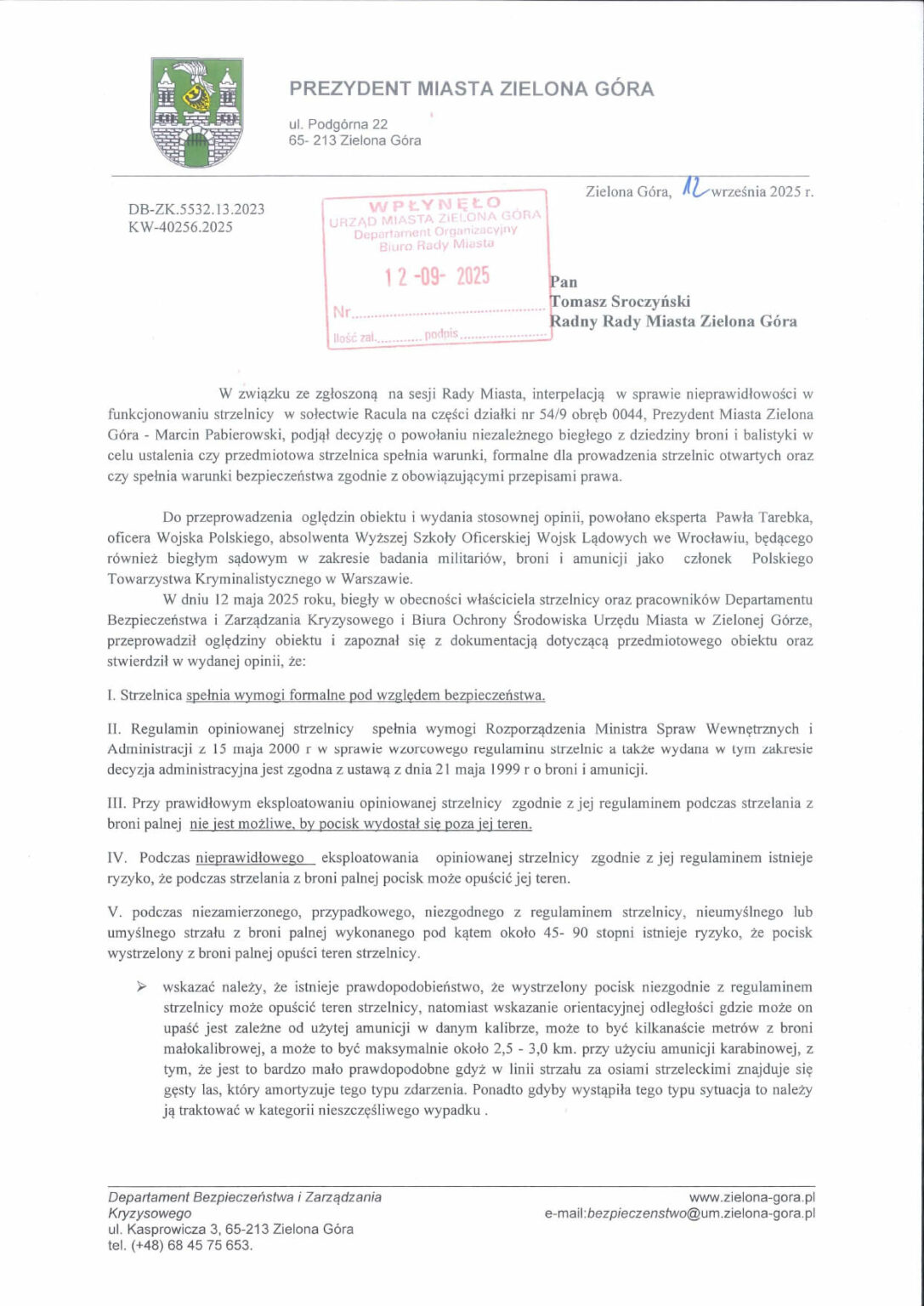 Psy zagryzły mężczyznę Zielona G&oacute;ra - Ratusz Zielona G&oacute;ra Strzelnica Racula