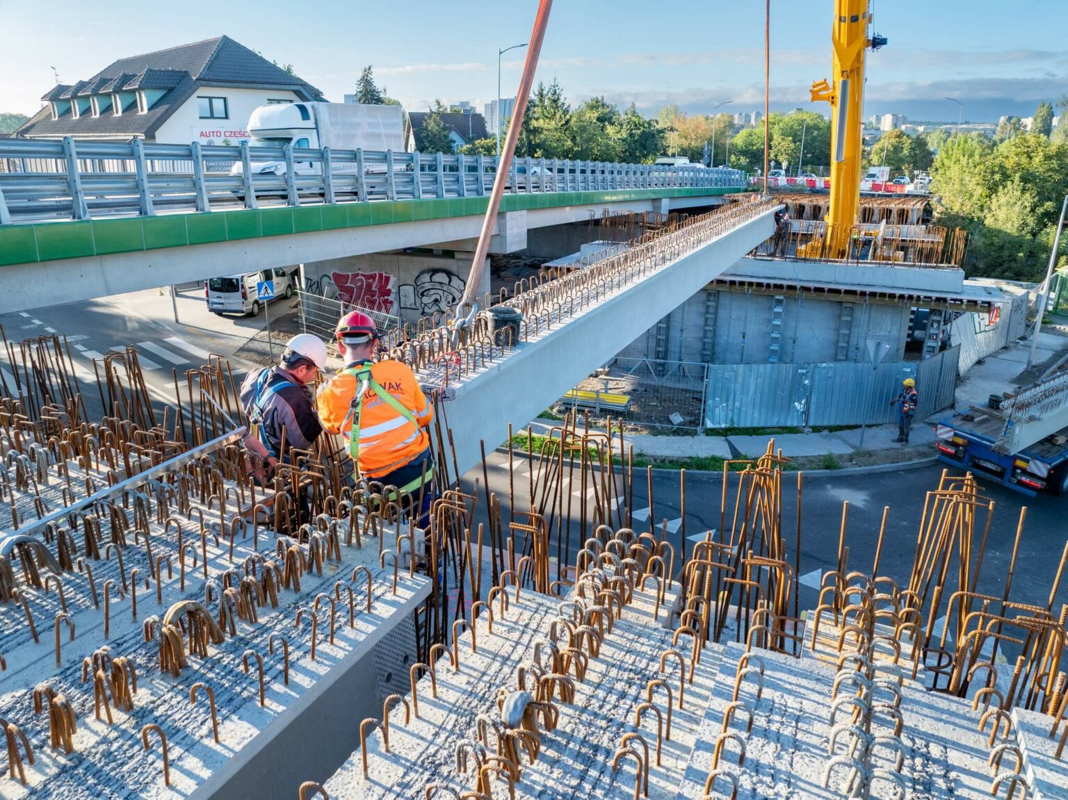 Wiadukt Zielona G&oacute;ra Zjednoczenia - Budowa w Zielonej G&oacute;rze