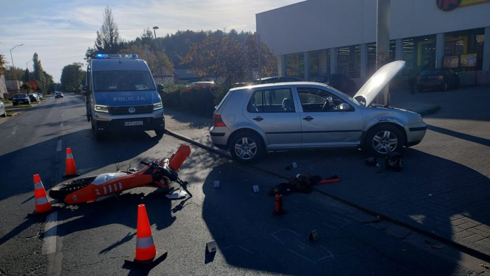 Wypadek Czerwieńsk koło Zielonej Góry - Motocyklista bez prawa jazdy