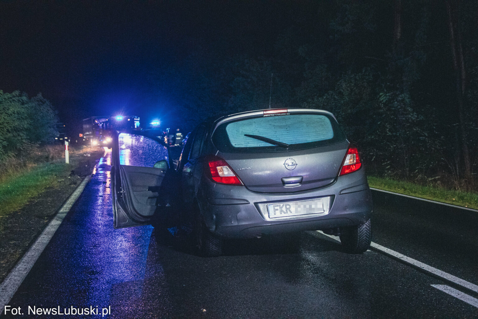 Wypadek na DK32 - Wypadek Zielona G&oacute;ra Leśni&oacute;w Wielki