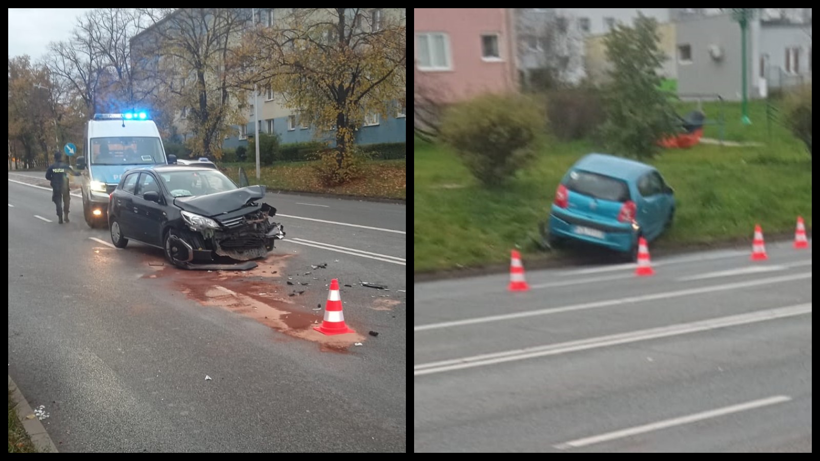 Wypadek Zielona Góra Podgórna - Kolizja Zielona Góra