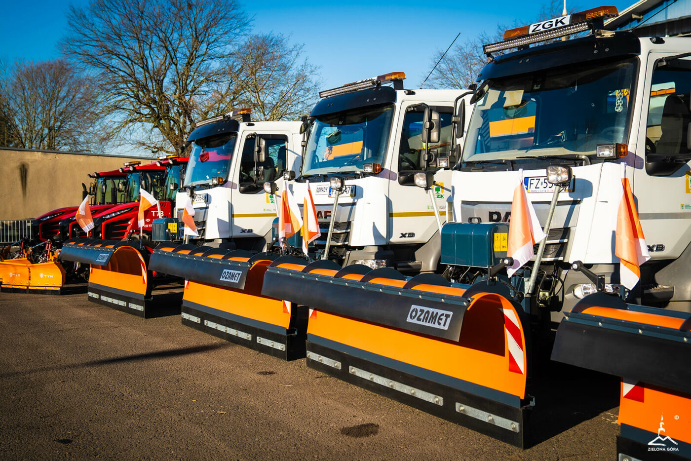 Akcja Zima Zielona Góra - odśnieżanie dróg. ZGK Zielona Góra