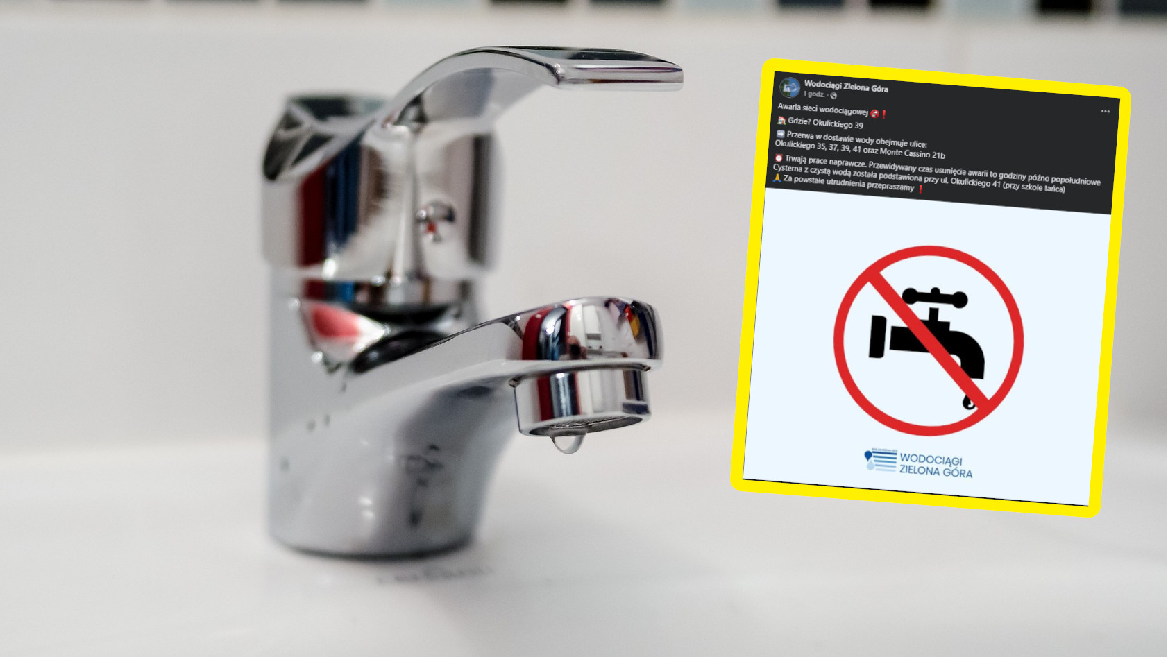 Awaria wodociągu Zielona Góra - Wodociągi Zielona Góra Staffa Okulickiego