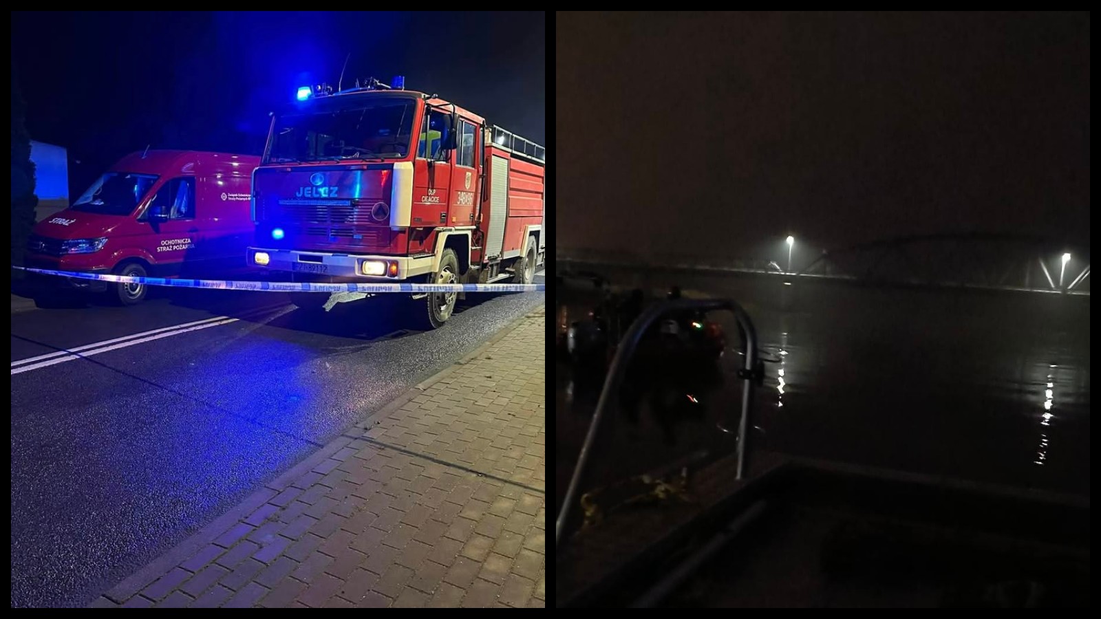 Most Cigacice - Akcja służb Cigacice. akcja ratunkowa Zielona Góra