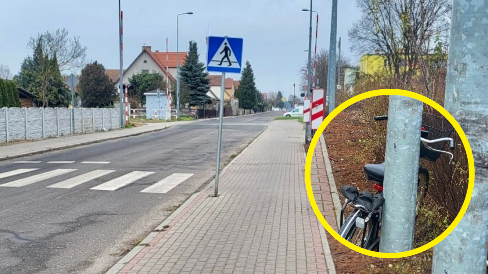 Pijany rowerzysta Międzyrzecz - przejazd kolejowy