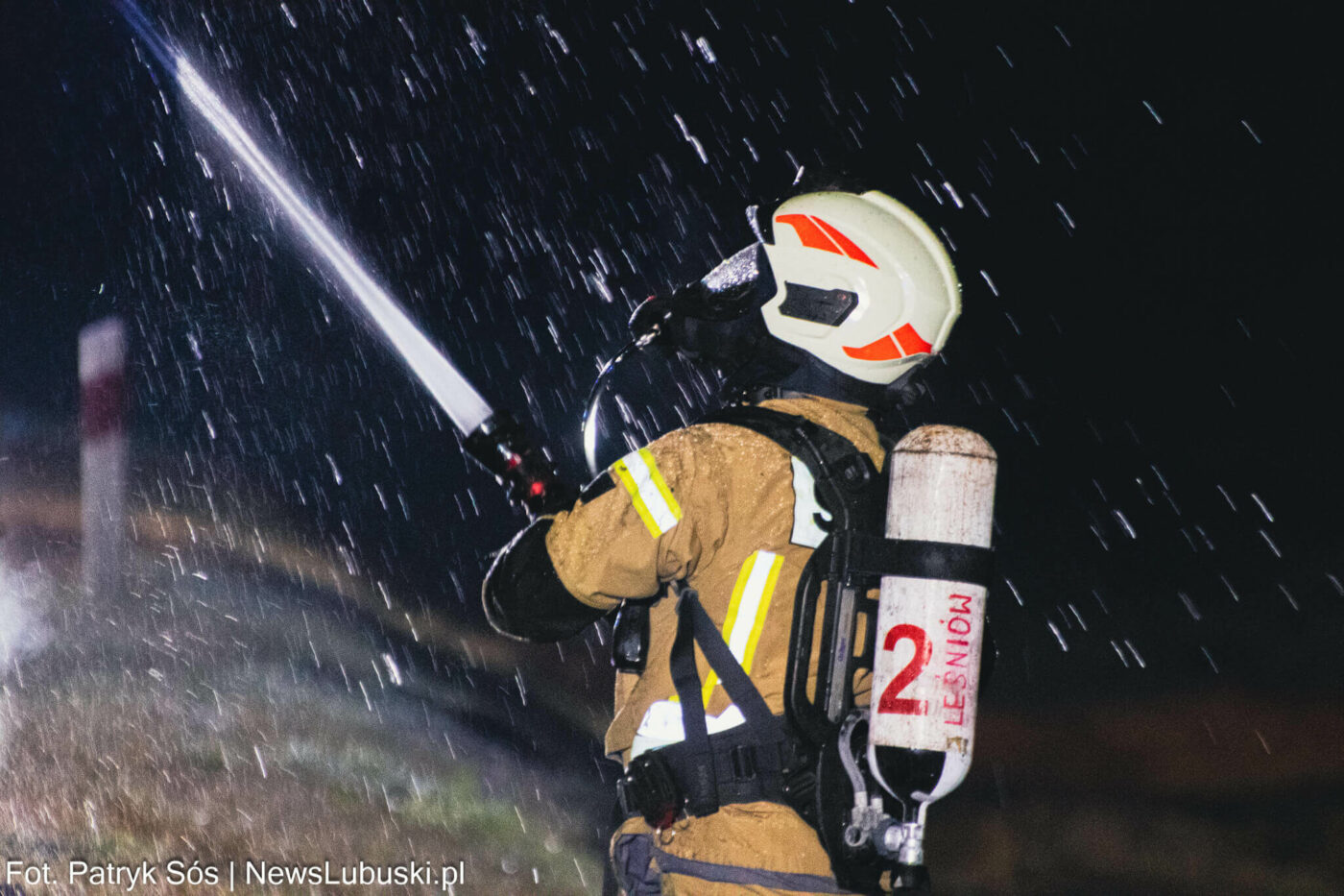 Pożar na DK32 - Pożar Zielona Góra. Utrudnienia na DK32